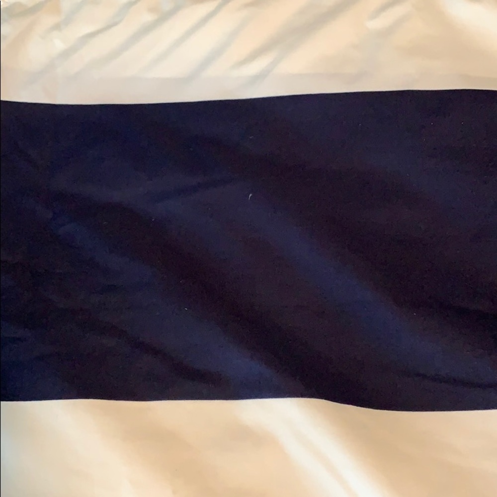 Navy blue stripes shower curtain